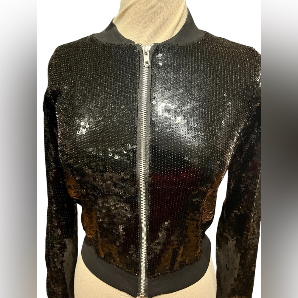 Sequined Zip Front Bomber Jacket From Internation… - image 6
